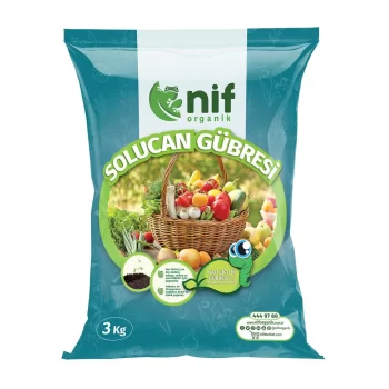Nif Organik Solucan Gübresi %100 Doğal 3 kg Bitki Çiçek Fide