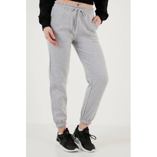 3 iplik şardonlu paça lastikli eşofman gri is001