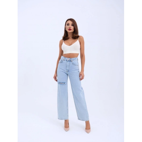 6491 DENİM WIDE LEG-AÇIK MAVİ