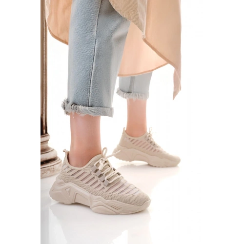 Ante Bej Triko Bağcıklı Spor Ayakkabı