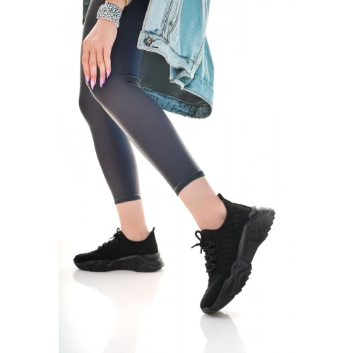 Ante Siyah Triko Bağcıklı Spor Ayakkabı