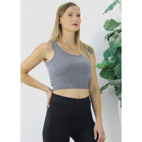Beli Lastikli Crop Gri - Lks2907.022