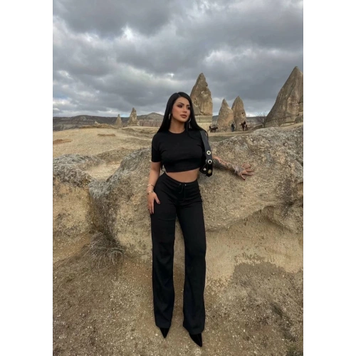 Bol paça pantolonlu alt üst takım