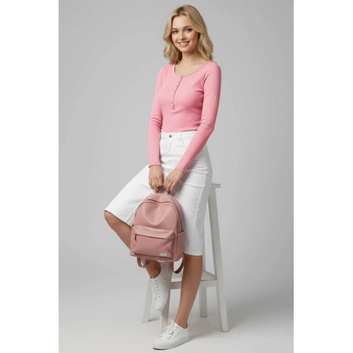 Çıtçıt Detaylı Bluz Pembe T4343