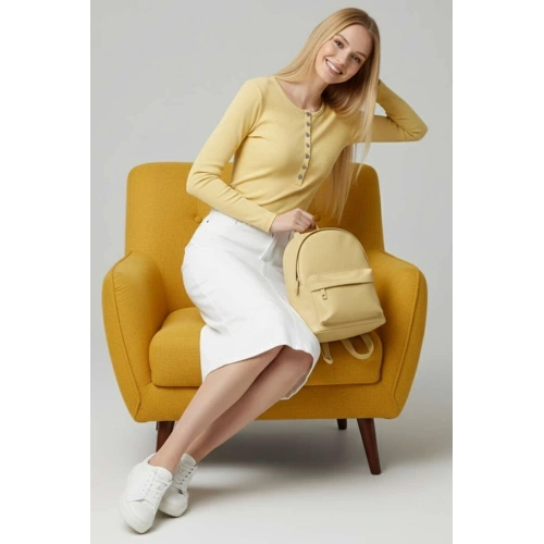 Çıtçıt Detaylı Bluz Sarı T4343