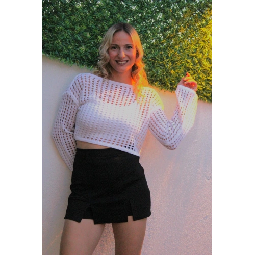 Desenli Şort Etek Siyah - 1335.100