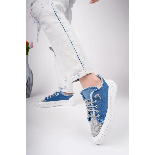 Enber Mavi Kot Bağcıklı Spor Ayakkabı