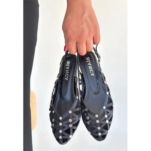 Faty Siyah Cilt Babet Ayakkabı