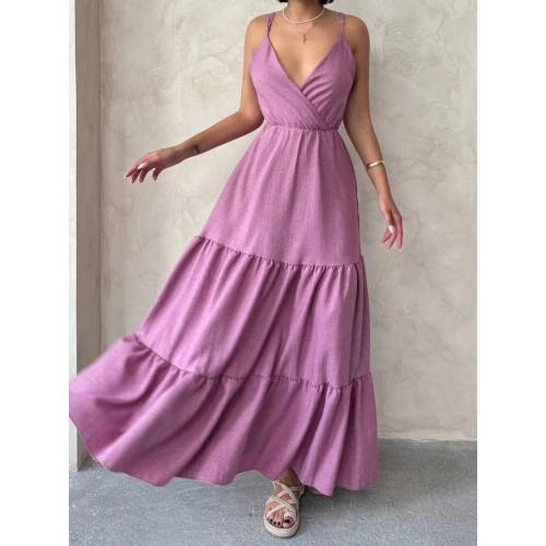 Fırfırlı katlı elbise s255049