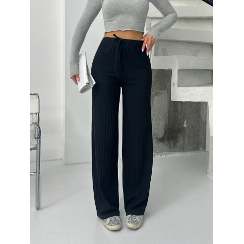 Fitilli şardonlu pantolon siyah a4058