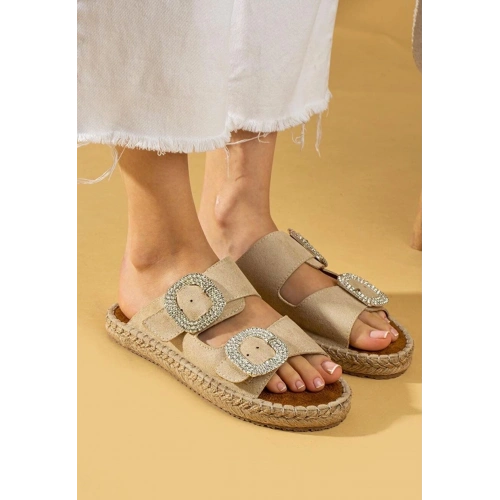 Hertas Bej Nubuk Tokalı Terlik