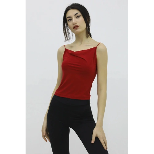 İp Askılı Bluz Kırmızı - P-019894