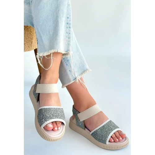 Jake Yeşil Hasır Cilt Sandalet