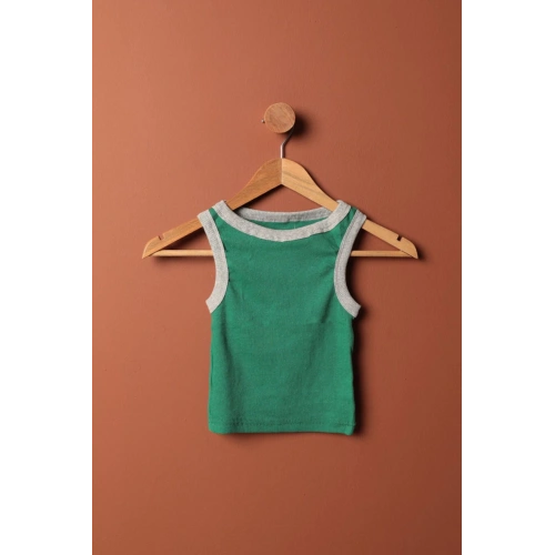 Kaşkorse Kumaş Halter Yaka Kadın Bluz-Yeşil