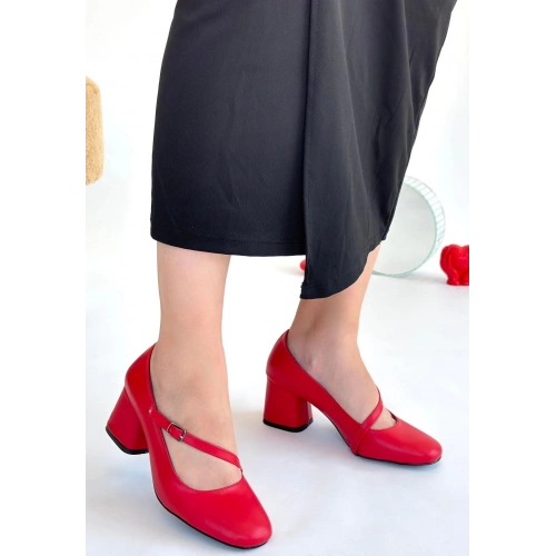 Kier Kırmızı Cilt Topuklu Ayakkabı