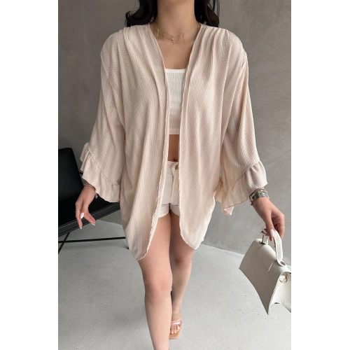 Kolları Volanlı File Hırka