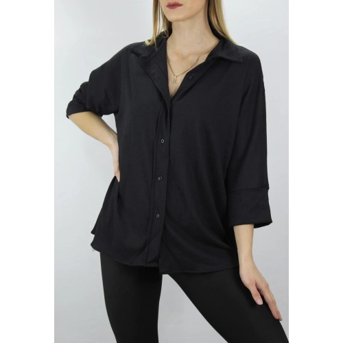 Krinkıl Gömlek Siyah - Lks2406.75