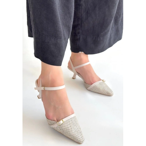 Lanna Bej Cilt Topuklu Ayakkabı