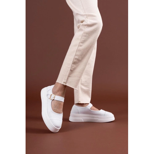 Lunni Beyaz Keten Spor Ayakkabı