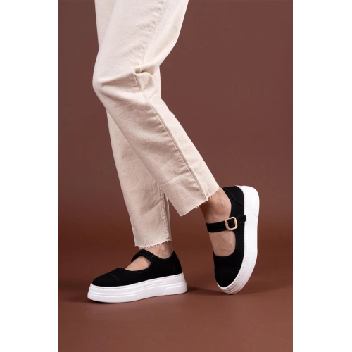 Lunni Siyah Keten Spor Ayakkabı