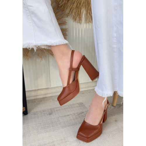 Mety Taba Cilt Topuklu Ayakkabı