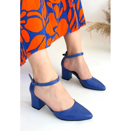 Mulen Mavi Cilt Topuklu Ayakkabı