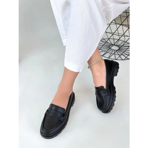 Narli Siyah Cilt Oxford Ayakkabı