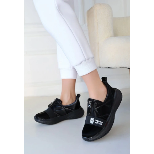 Nikeo Siyah Paraşüt Siyah Tabanlı Spor Ayakkabı