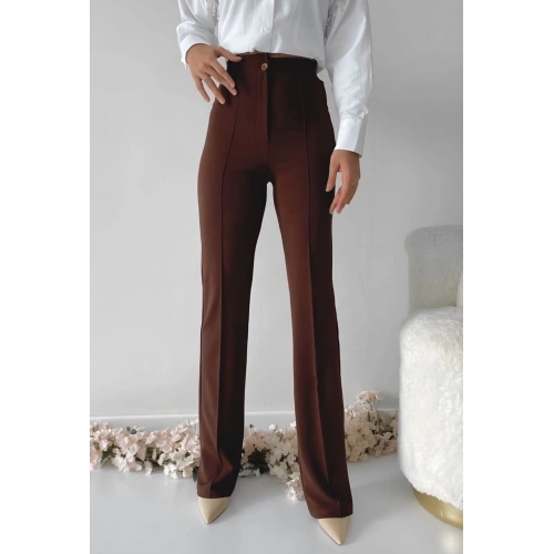 Önü cumalı ithal krep pantolon