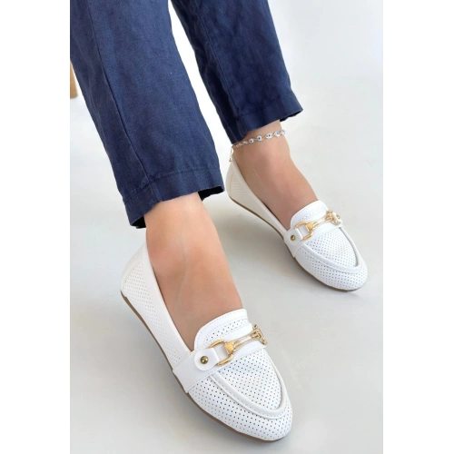 Rain Beyaz Cilt Babet Ayakkabı