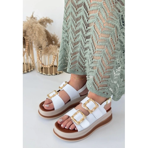 Stan Beyaz Cilt Sandalet