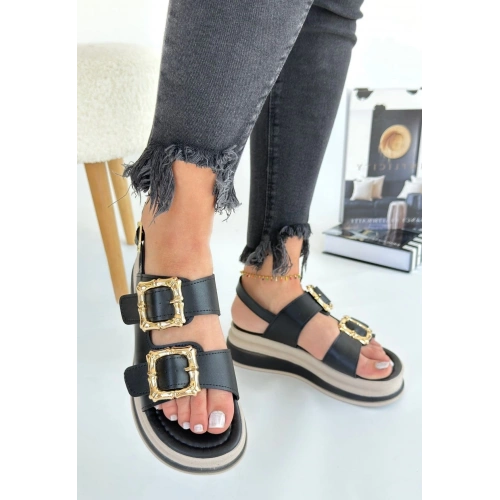 Stan Siyah Cilt Sandalet