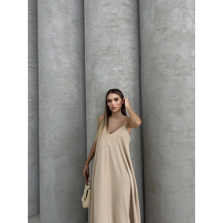 Aerobin uzun elbise bej pt