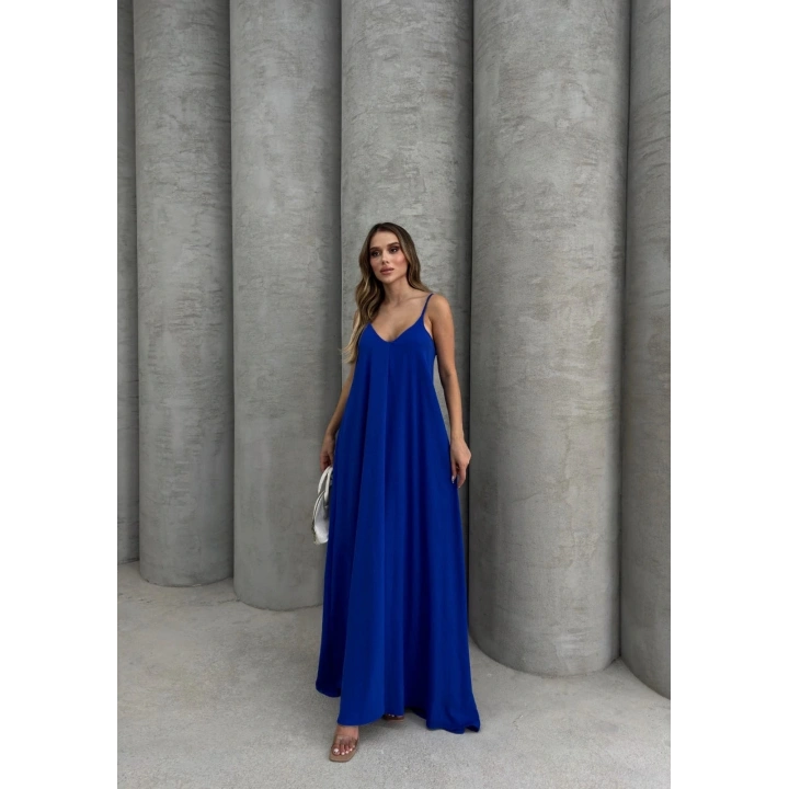 Aerobin uzun elbise saks mavisi pt