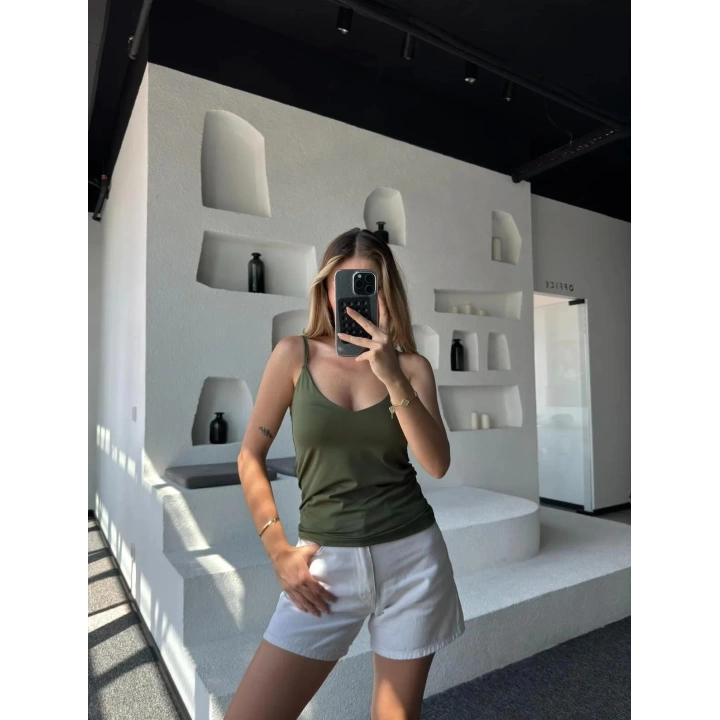 Ayarlanabilir Askılı Basic Body Haki - 131.75