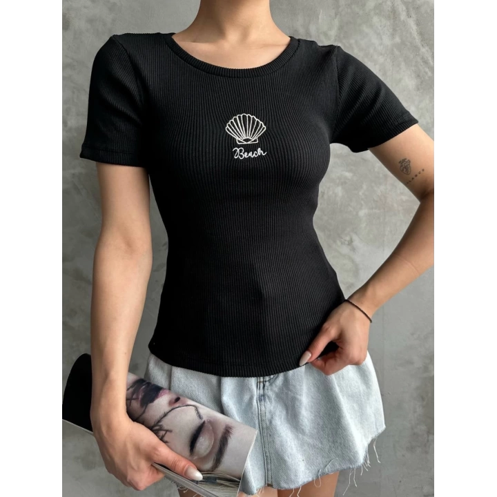 Bac nakışlı bluz