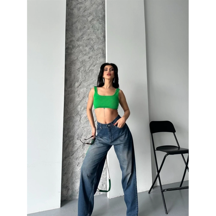 Baggy süper taş bıyık yıkama kahve tint jeans pantolon d2007