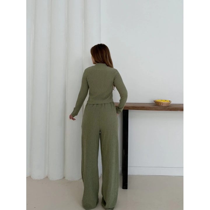 Balıkçı yaka örme takım mint st265865