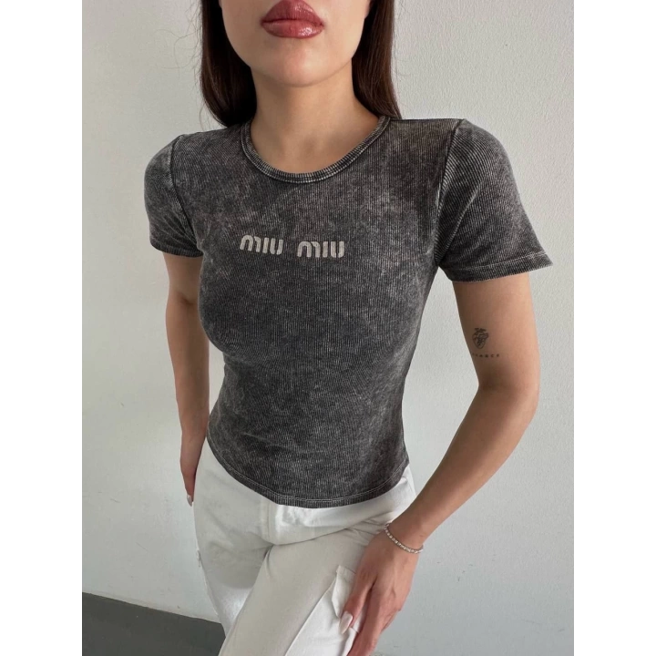 Baskılı aşıt yıkamalı bluz