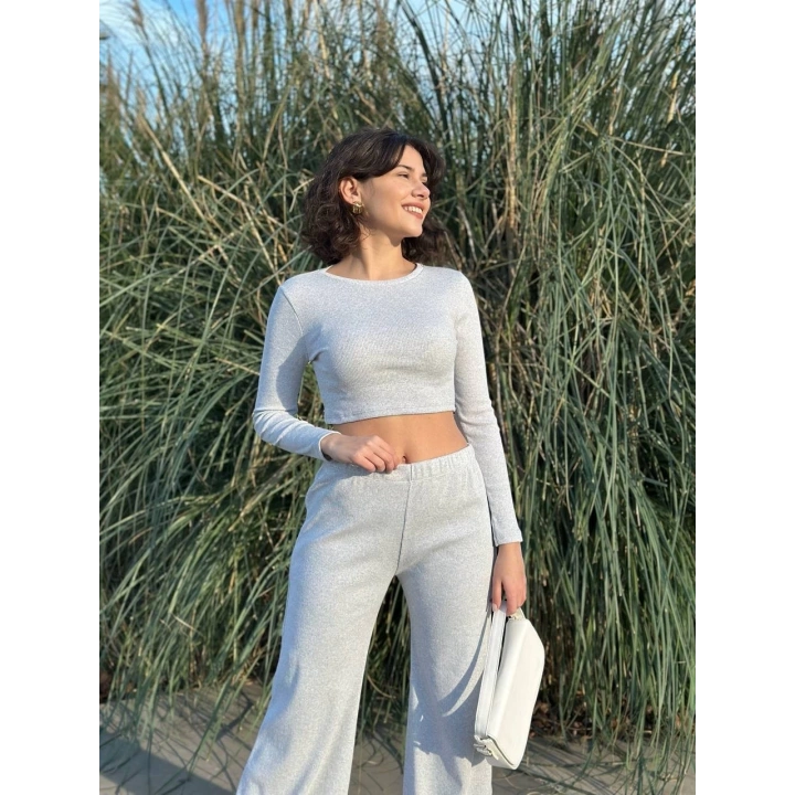 Bol paça altüst takım gri w1197