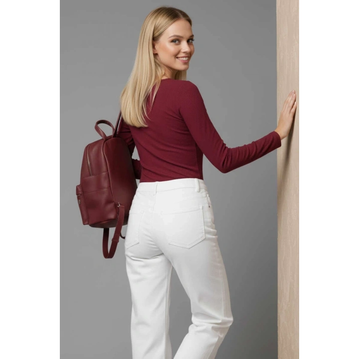 Çıtçıt Detaylı Bluz Bordo T4343