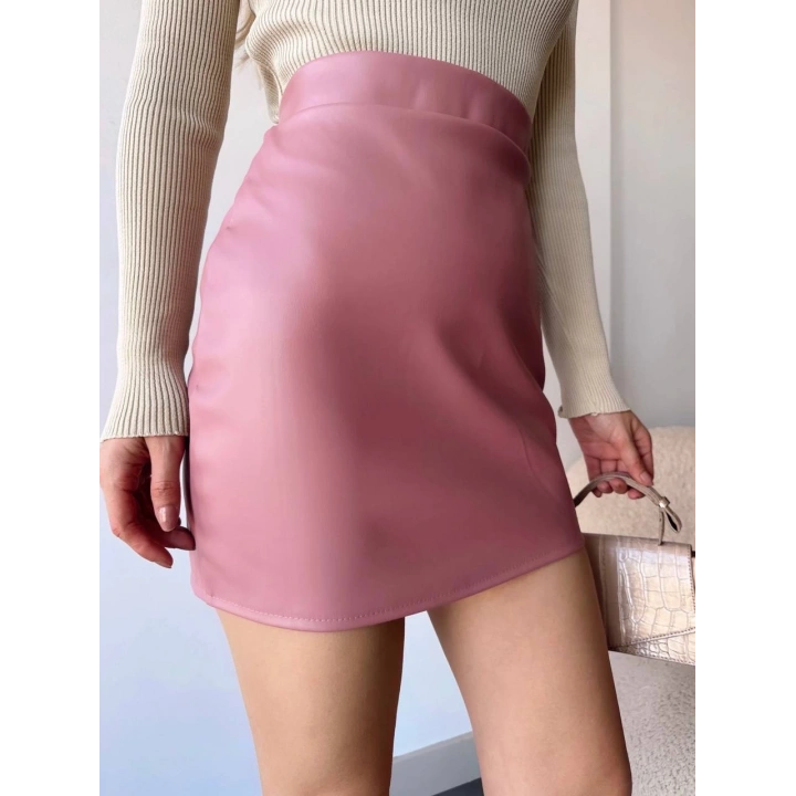 Düz deri etek pudra h24468