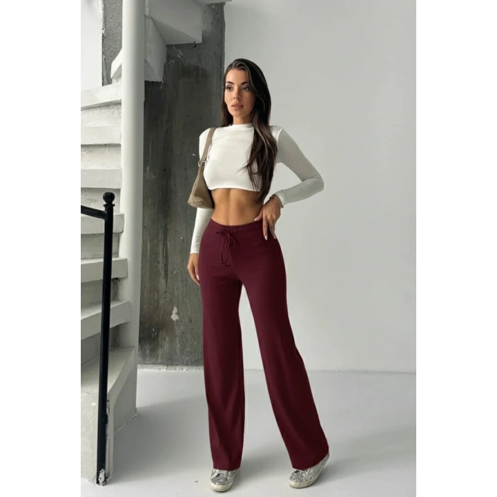 Fit comfort bej salaş pantolon bordo A6011