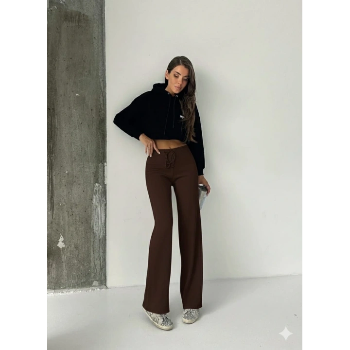 Fit comfort bej salaş pantolon kahve A6011