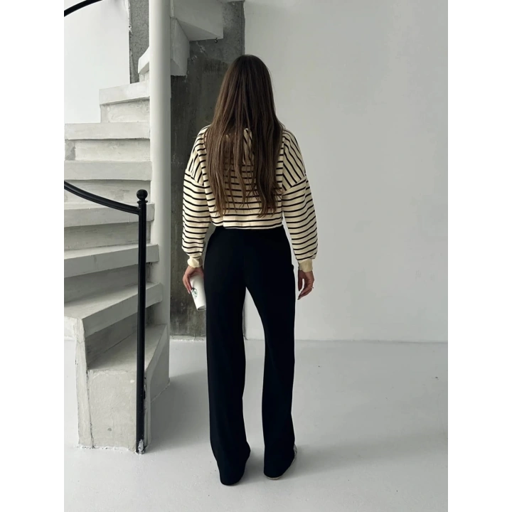 Fit comfort siyah salaş pantolon A6011