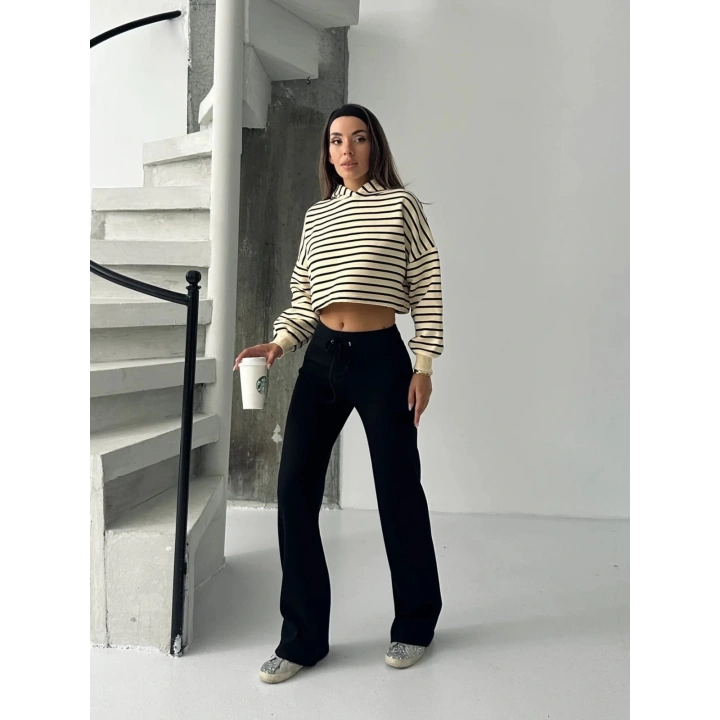 Fit comfort siyah salaş pantolon A6011