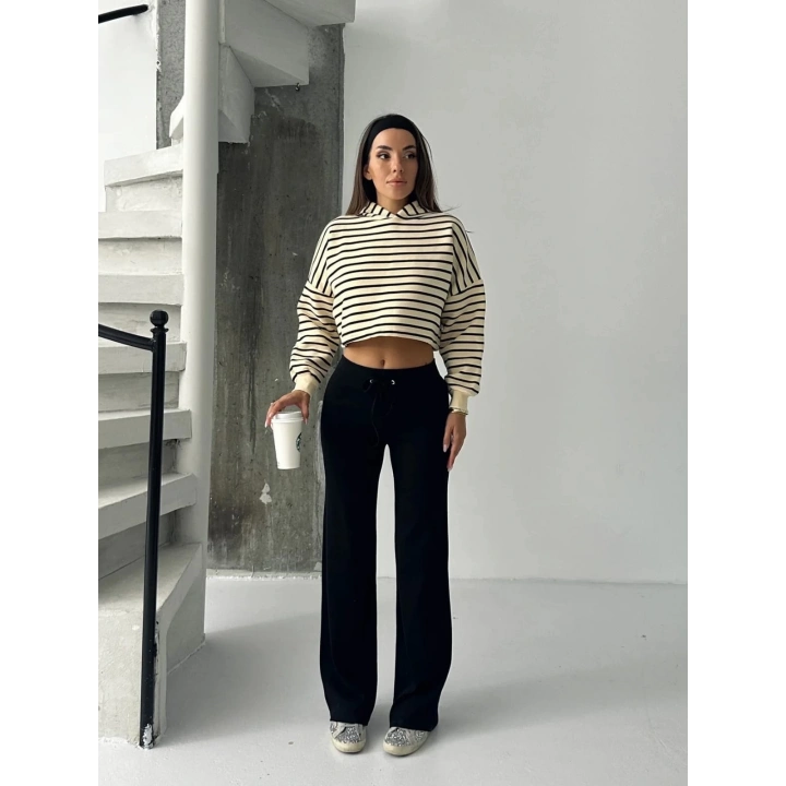 Fit comfort siyah salaş pantolon A6011