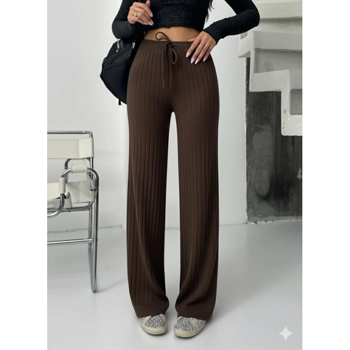 Fitilli şardonlu pantolon kahve a4058