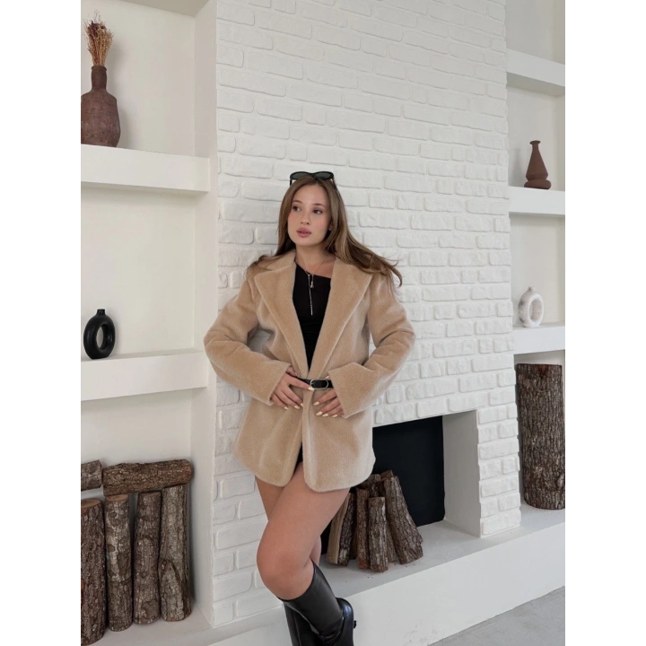 Fok ceket premıum kalite bej st255860