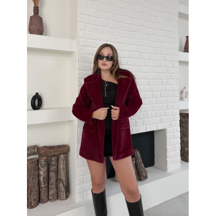 Fok ceket premıum kalite bordo st255860